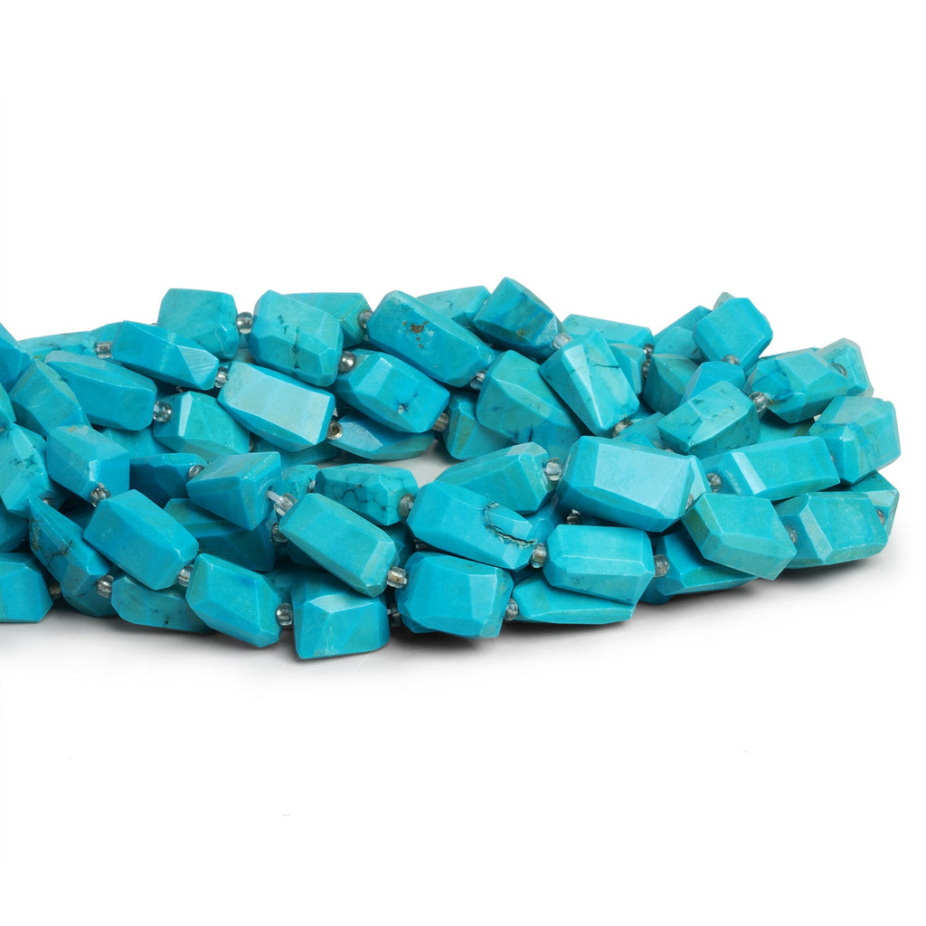 Turquoise Howlite Faceted Nugget Beads 15 inches 24 pieces - The Bead Traders