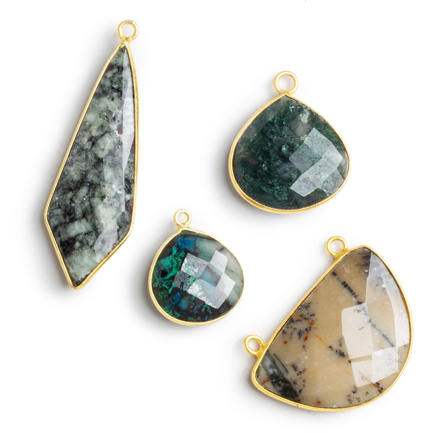 Vermeil Bezeled Assorted Pendants - Lot of 4 - The Bead Traders