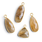 Vermeil Bezeled Golden Moss Quartz Pendants - Lot of 4 - The Bead Traders
