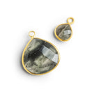 Vermeil Bezeled Moss Quartz Pendants - Lot of 2 - The Bead Traders