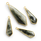 Vermeil Bezeled Moss Quartz Pendants - Lot of 4 - The Bead Traders