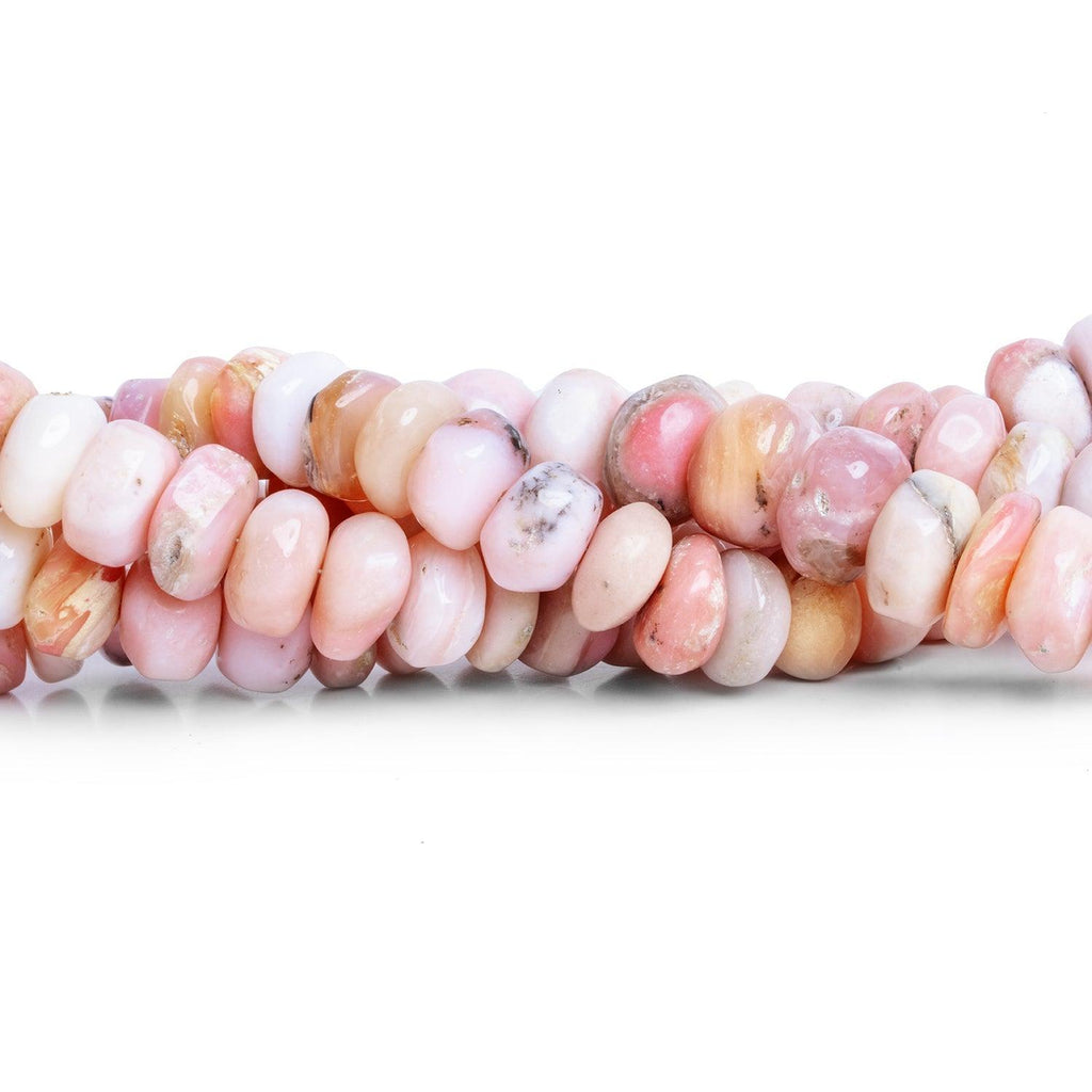 10-11mm Pink Peruvian Opal Plain Rondelles 16 inch 63 beads - The Bead Traders