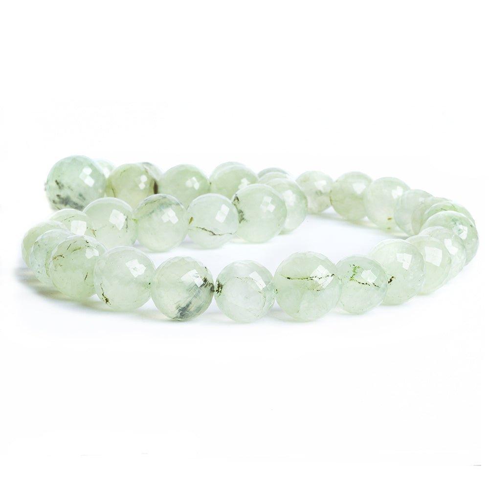 10-11mm Prehnite Faceted Round Beads 14 inch 35 pieces - The Bead Traders