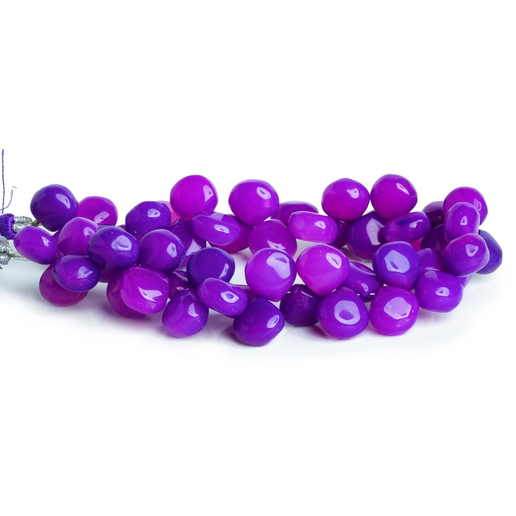 10-11mm Purple Chalcedony Plain Hearts 8 inch 50 beads - The Bead Traders