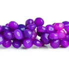 10-11mm Purple Chalcedony Plain Hearts 8 inch 50 beads - The Bead Traders