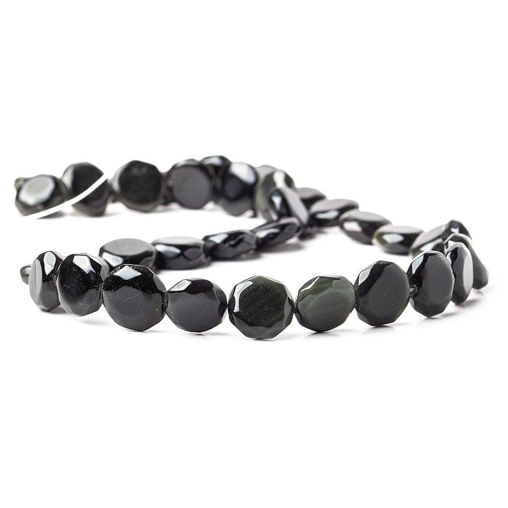 10-11mm Rainbow Obsidian Faceted Coin Beads 15 inch 34 pieces - The Bead Traders