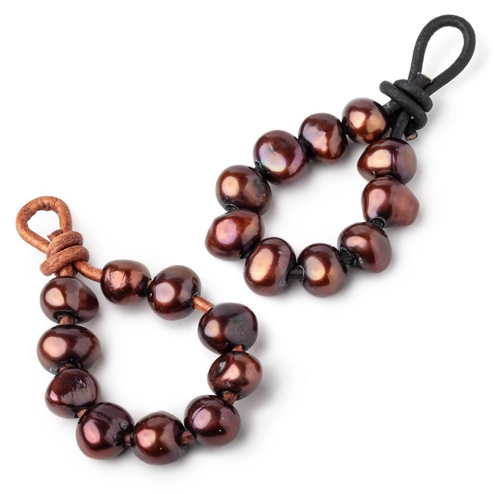 10-11mm Red Brown Baroque 2.5mm large hole Pearls 10 beads - The Bead Traders