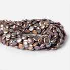 10-11mm Rose' Peacock Coin Freshwtaer Pearl strand 16 inch 35 pieces - The Bead Traders