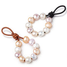 10-11mm Tri-Color Baroque Large Hole Pearls 10 beads - The Bead Traders