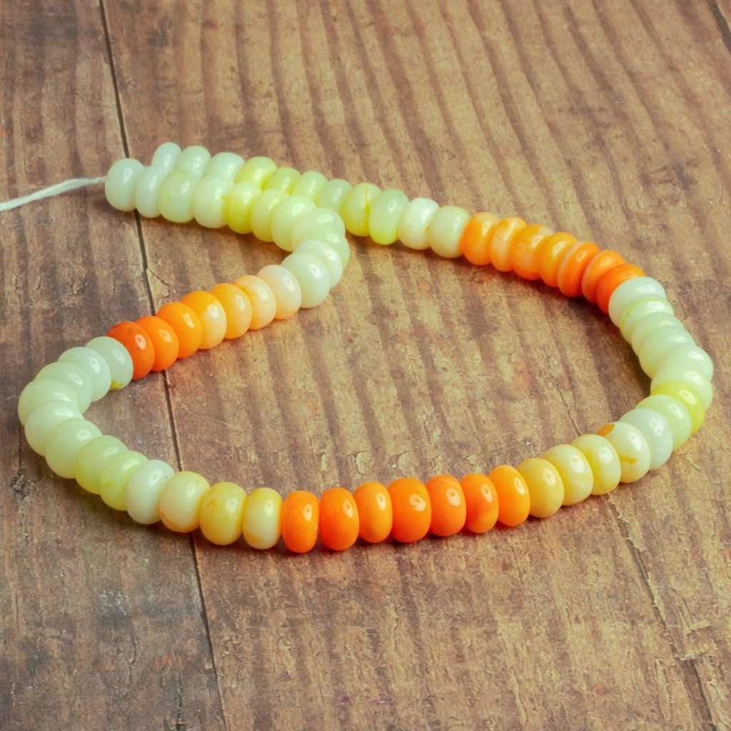 10-11mm Yellow & Orange Opal Plain Rondelles 16 inch 60 beads - The Bead Traders