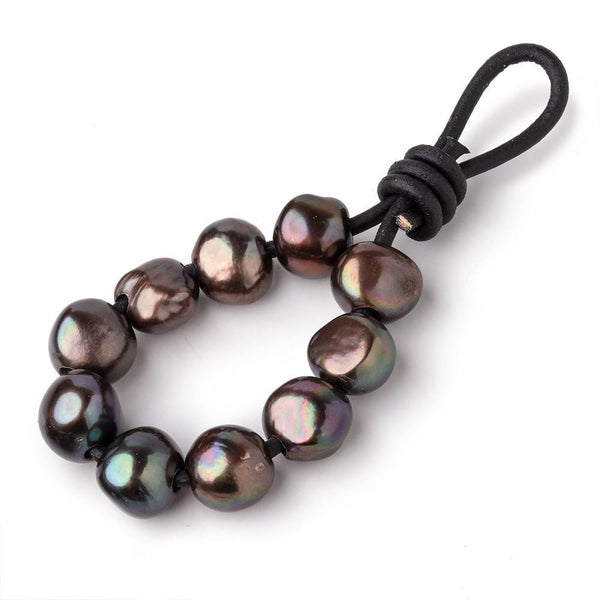 10-12mm Mushroom Green Baroque Large Hole Freshwater Pearls 10pcs