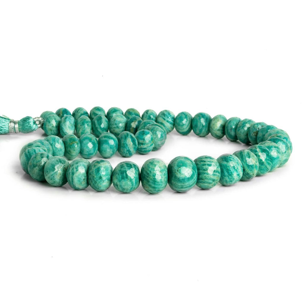 10-13mm Amazonite Faceted Rondelles 15 inch 48 beads - The Bead Traders