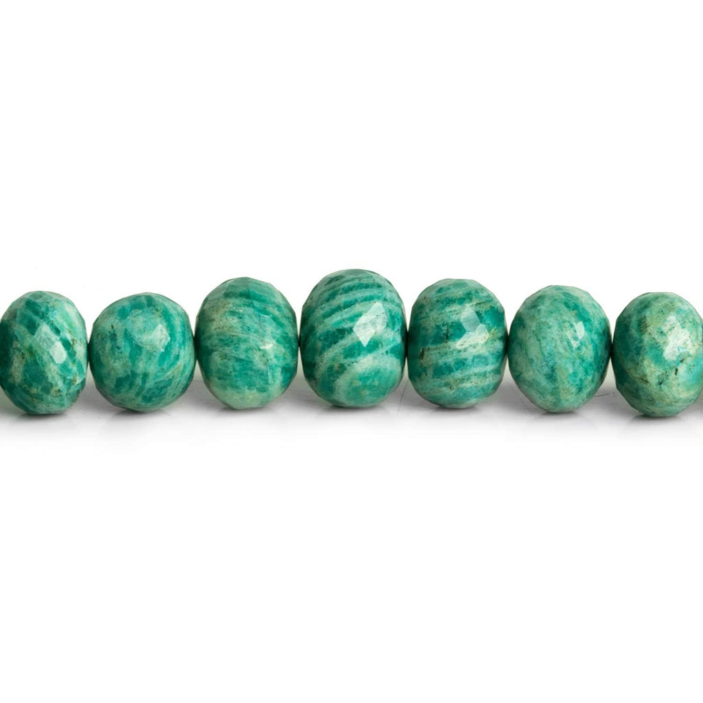 10-13mm Amazonite Faceted Rondelles 15 inch 48 beads - The Bead Traders