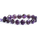 10-13mm Amethyst Plain Hexagons 8 inch 15 beads - The Bead Traders