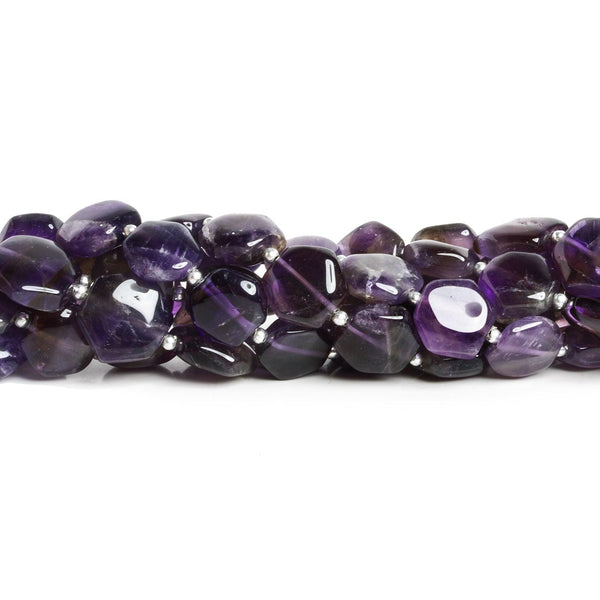10-13mm Amethyst Plain Hexagons 8 inch 15 beads