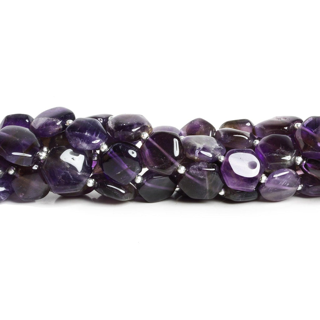 10-13mm Amethyst Plain Hexagons 8 inch 15 beads - The Bead Traders