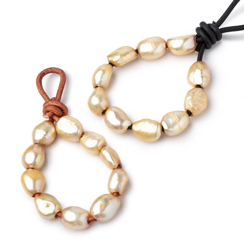 10-13mm Golden Yellow Large Hole Baroque Freshwater Pearls 10 pieces - The Bead Traders