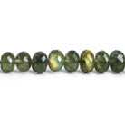 10-13mm Moss Aquamarine Faceted Rondelles 8 inch 28 beads - The Bead Traders