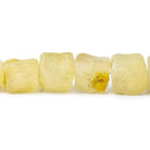 10-13mm Pale Yellow Agate Tumbled Hammer Faceted Cube Beads 8 inch 17 pieces - The Bead Traders