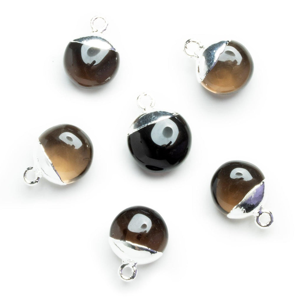 10-13mm Silver Leafed Smoky Quartz Coin Pendant 1 Bead - The Bead Traders