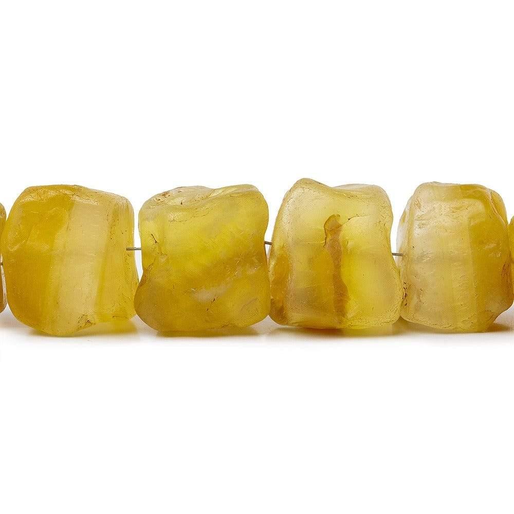 10-13mm Tropical Yellow Agate Beads Tumbled Hammer Faceted Cube 8 inch 19 pcs - The Bead Traders