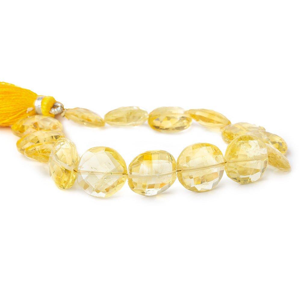 10-14mm Citrine Side Drilled Faceted Coin Beads 8 inch 15 pieces - The Bead Traders