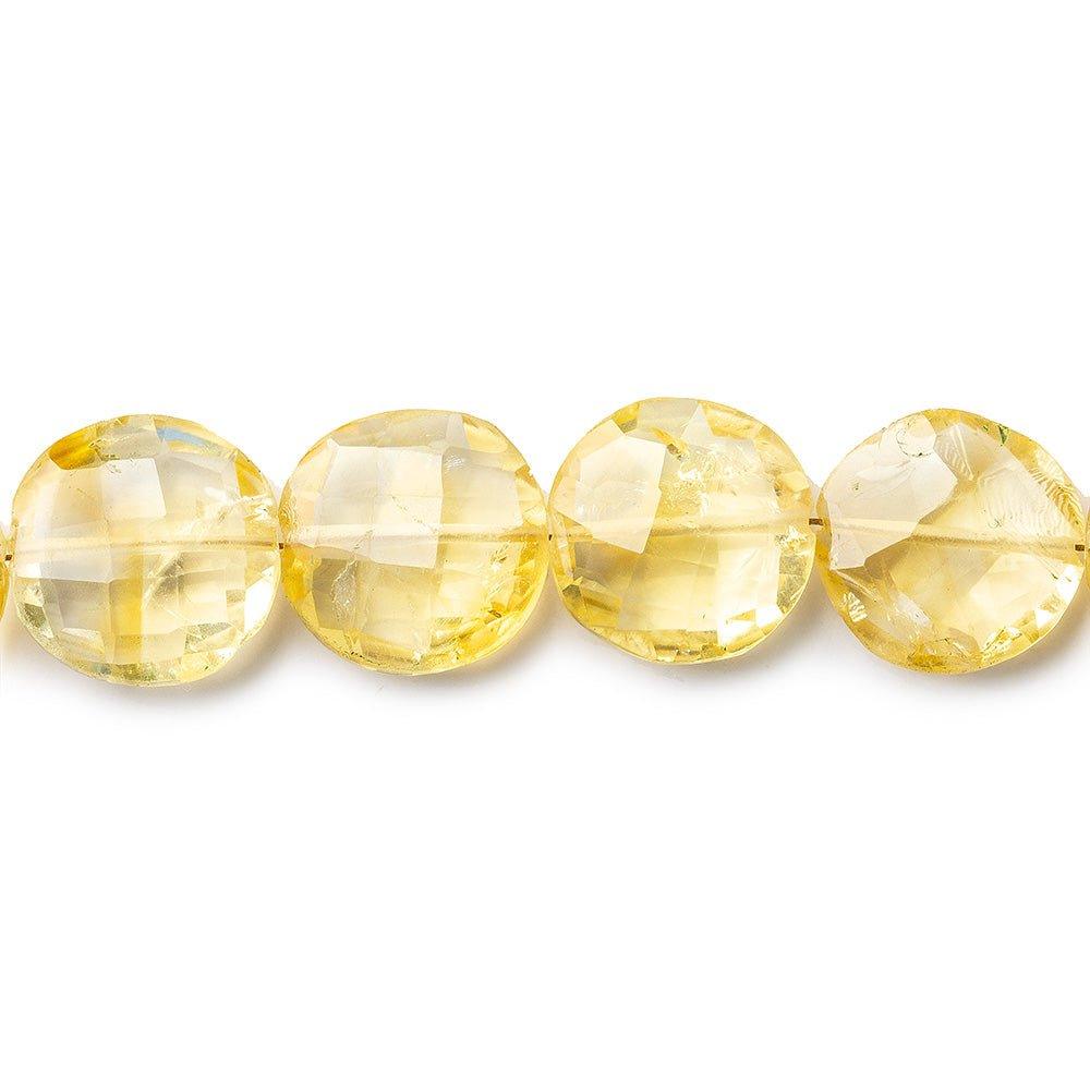 10-14mm Citrine Side Drilled Faceted Coin Beads 8 inch 15 pieces - The Bead Traders