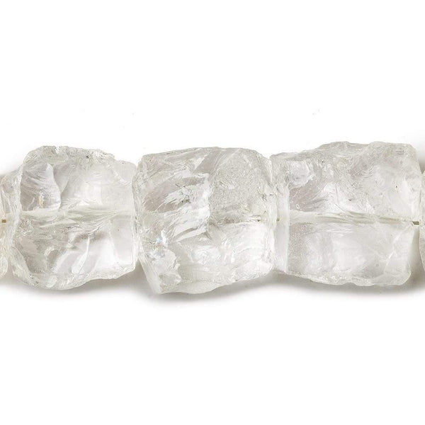 10-14mm Crystal Quartz Beads Hammer Faceted Square 8 inch 17 pcs
