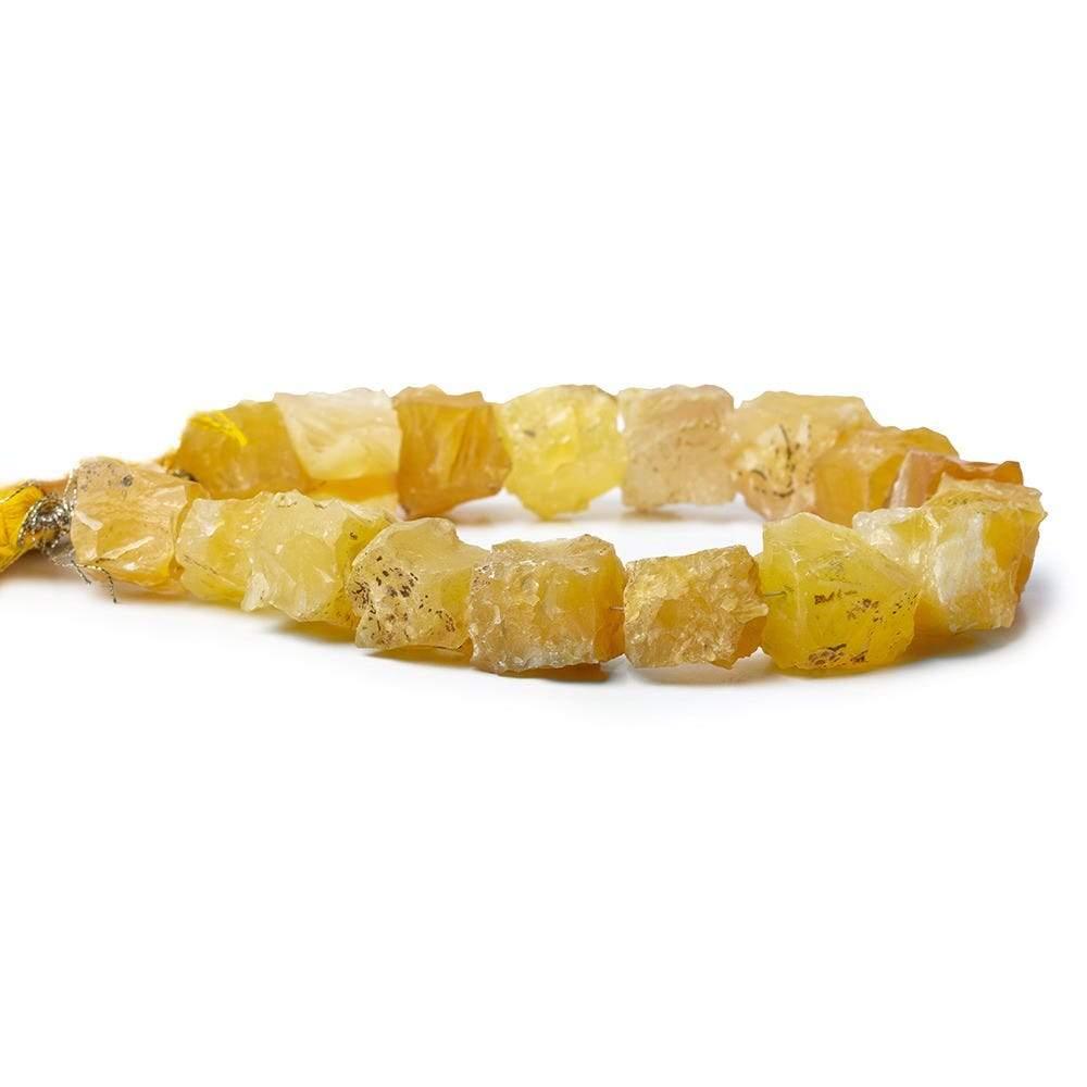 10-14mm Lemon Yellow Agate Beads Hammer Faceted Cube, Dark 8 inch 17 pcs - The Bead Traders