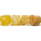10-14mm Lemon Yellow Agate Beads Hammer Faceted Cube, Dark 8 inch 17 pcs - The Bead Traders