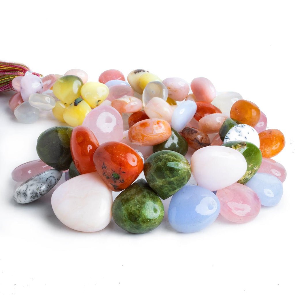 10-25mm Multi Gemstone Plain Hearts 16 inch 70 beads - The Bead Traders