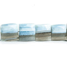 10.5mm-12mm Denim Blue Opal Faceted Square Beads 8 inch 17 pieces - The Bead Traders