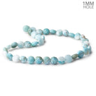 10.5mm Larimar plain coin beads 15 inch 39 pieces - The Bead Traders