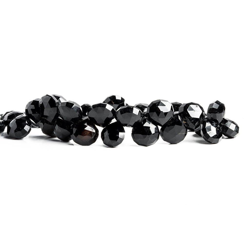 10mm-11mm Black Chalcedony Faceted Heart Beads 8 inch 35 pieces - The Bead Traders