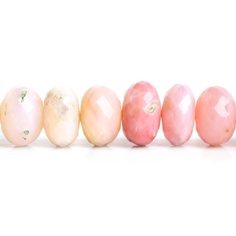 10mm-11mm Pink Peruvian Opal Faceted Rondelle Beads 15 inch 54 pieces - The Bead Traders