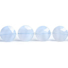 10mm-12mm Turkish Blue Chlacedony Faceted Coin Beads 6 inch 13 pieces - The Bead Traders