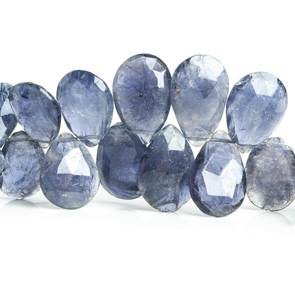 10mm-13mm Iolite Faceted Pear Beads 8 inch 53 pieces - The Bead Traders