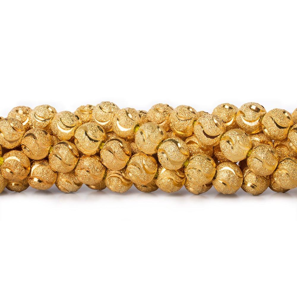 10mm 22kt Gold Plated Brass Stardust Half Moon Round Beads - The Bead Traders
