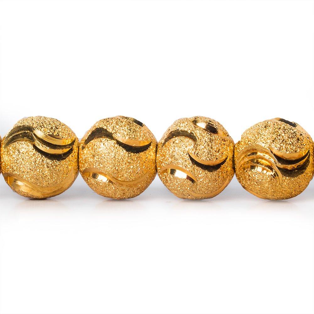 10mm 22kt Gold Plated Brass Stardust Half Moon Round Beads - The Bead Traders
