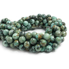 10mm African Turquoise faceted round Beads 15 inch 39 pieces - The Bead Traders