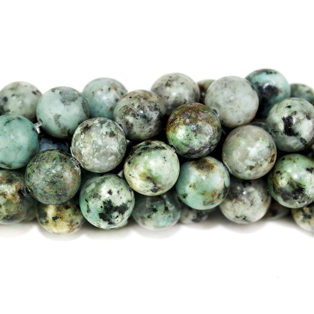 10mm African Turquoise polished round Beads 15 inch 37 pieces - The Bead Traders