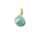 10mm Amazonite heart Vermeil Wire Wrapped Focal Bead 1 pc - The Bead Traders