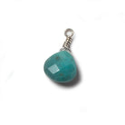 10mm Azurite heart .925 Silver Wire Wrapped Pendant 1pc - The Bead Traders