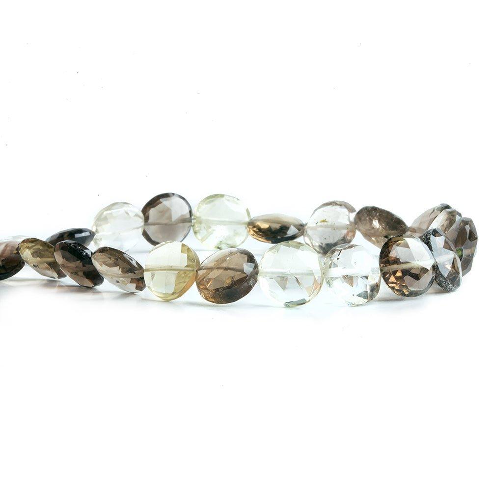 10mm Bi-Color Quartz Faceted Coin Beads 8 inch 21 pieces - The Bead Traders
