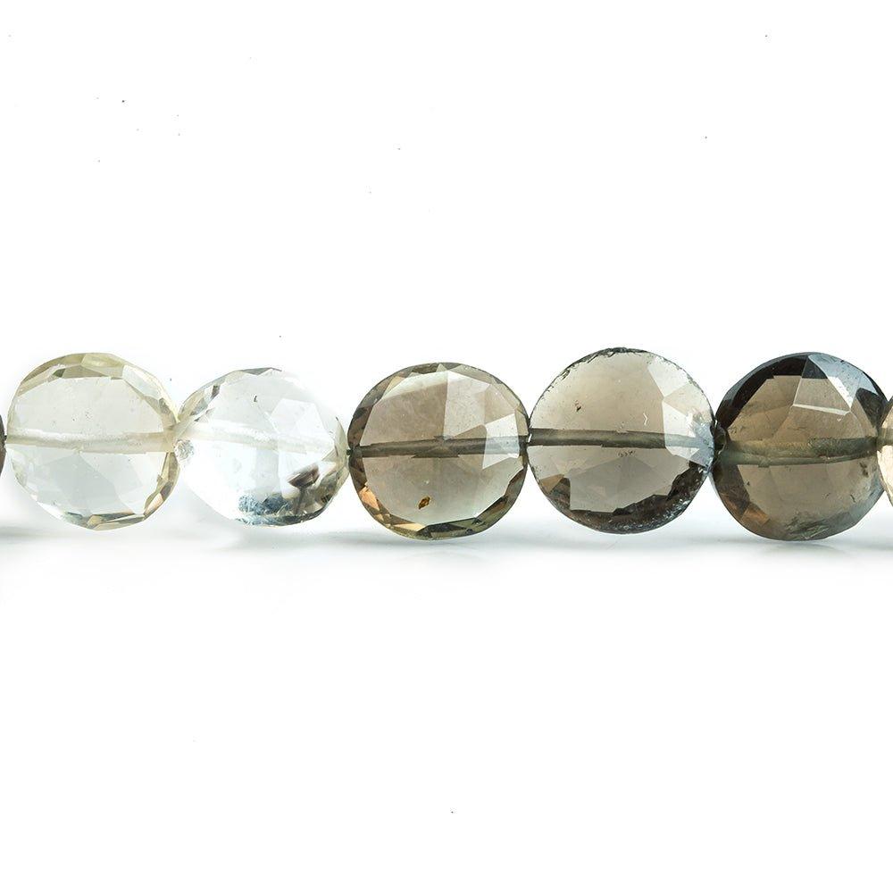 10mm Bi-Color Quartz Faceted Coin Beads 8 inch 21 pieces - The Bead Traders