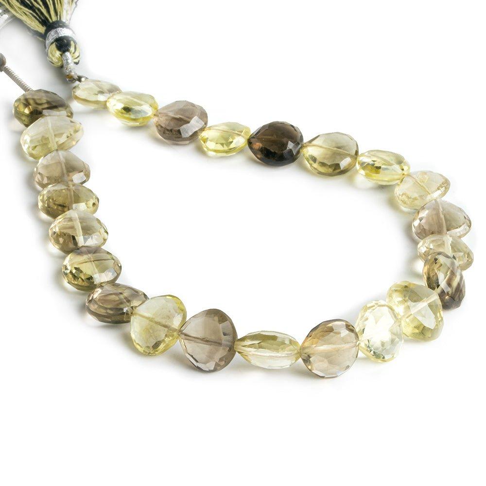 10mm Bi-Color Quartz Faceted Heart Beads 8 inch 24 pieces - The Bead Traders