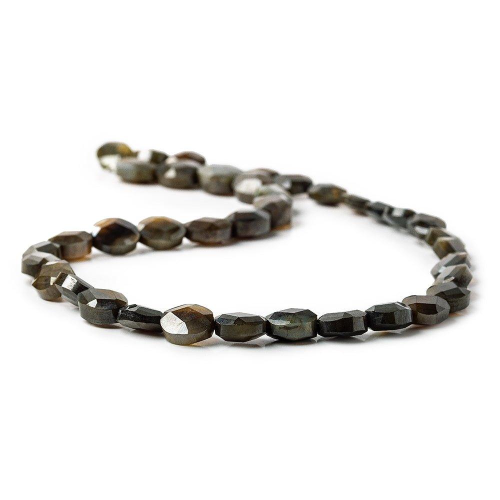 10mm Black Agate Faceted Oval Beads, 16 inch strand - The Bead Traders
