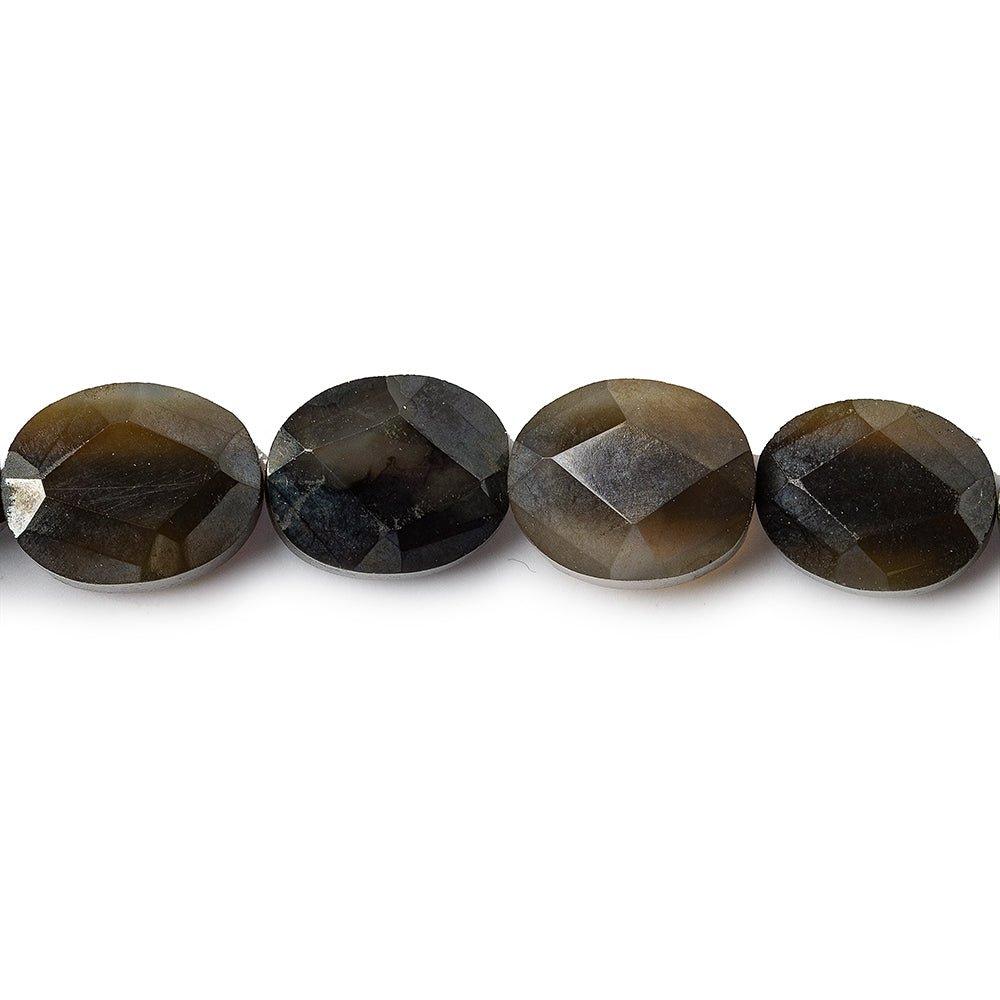 10mm Black Agate Faceted Oval Beads, 16 inch strand - The Bead Traders
