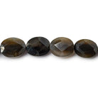 10mm Black Agate Faceted Oval Beads, 16 inch strand - The Bead Traders