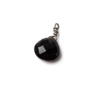 10mm Black Chalcedony faceted heart Oxidized Silver Wire Wrapped Pendant - The Bead Traders